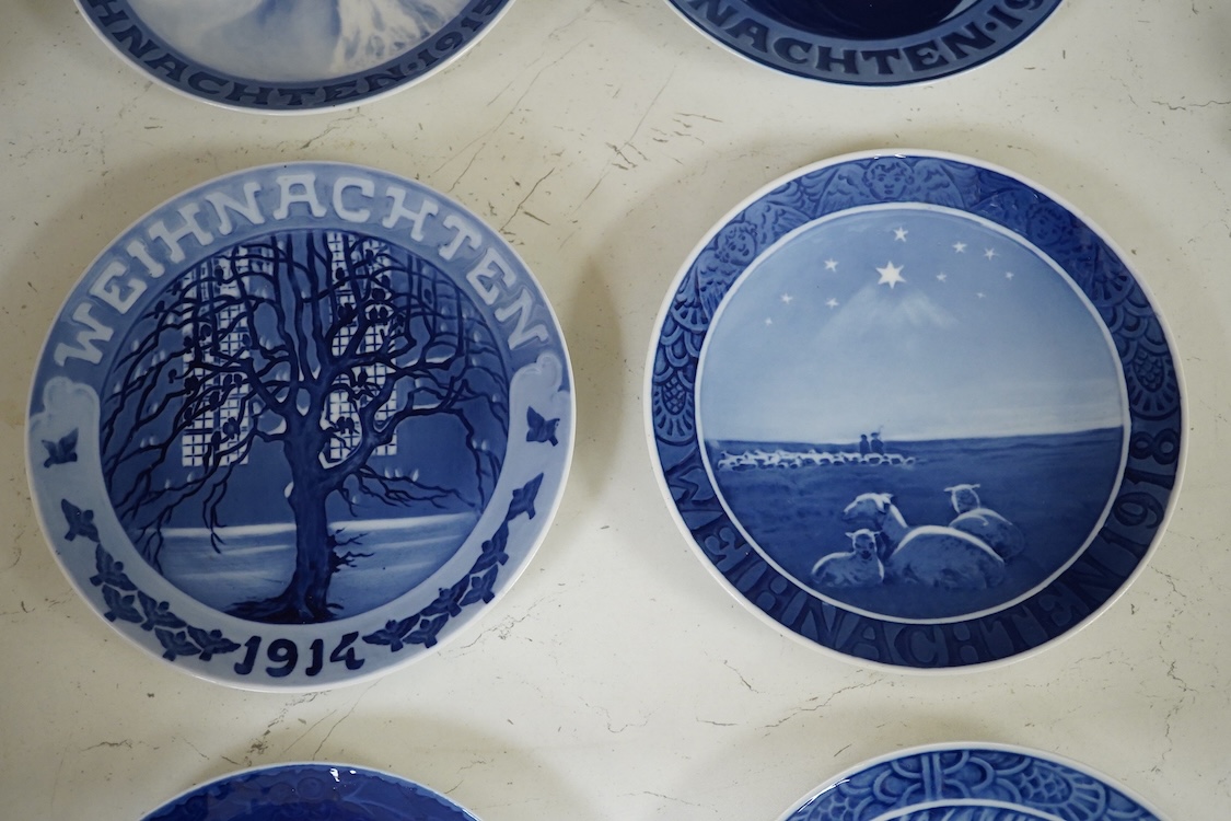 A set of six early Royal Copenhagen Christmas plates, 1914-1919, 18cm in diameter